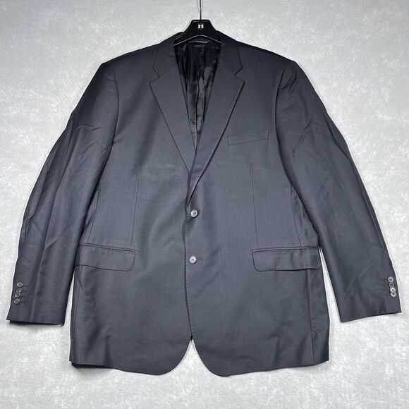 Ermenegildo Zegna Blazer Mens 48 Black Wool Jacket Two Buttons Made In Italy - Picture 1 of 16